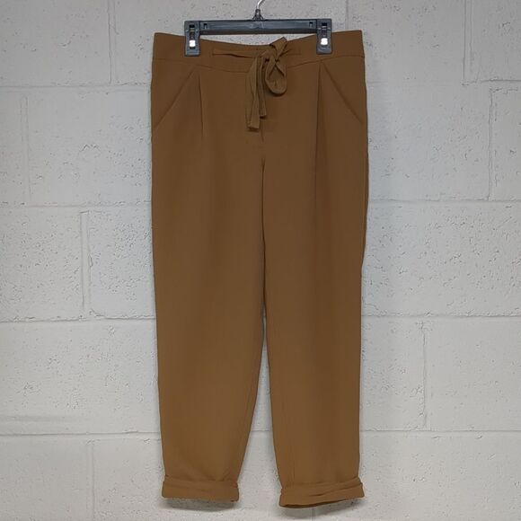 Aritzia Wilfred Allant Cropped Ribbon Waist Tie Crepe Pants Size 0 - Picture 1 of 5